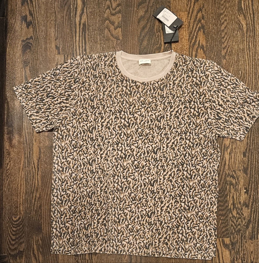 NWT Saint Laurent Leopard Print Top in Black and Brown